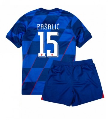 Croacia Mario Pasalic #15 Segunda Equipación Niños Eurocopa 2024 Manga Corta (+ Pantalones cortos)